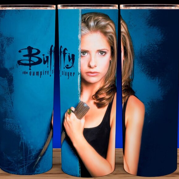 Buffy The Vampire Hunter Blue Cup Mug Tumbler 20oz - Picture 1 of 3